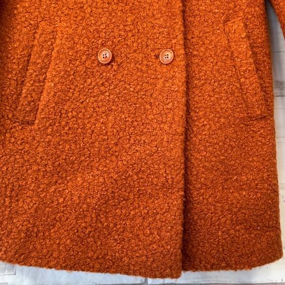 Gianni Feraud Femme Womens Orange Collared Pea Coat Double Breasted Jacket 6 US - Picture 7 of 14